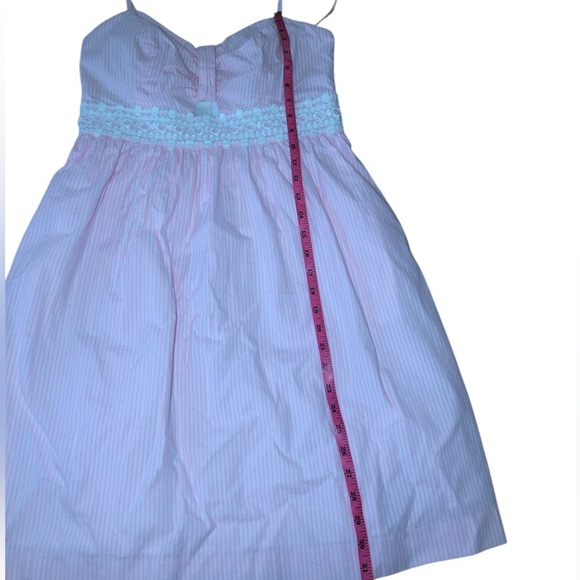 Lilly Pulitzer Kaitlyn Striped Seersucker pink and white sundress size 4 - Picture 11 of 13
